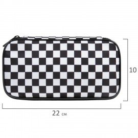 Пенал-органайзер BRAUBERG, 1 отделение, полиэстер, 22x11,5x6 см, "Black and white", 271572
