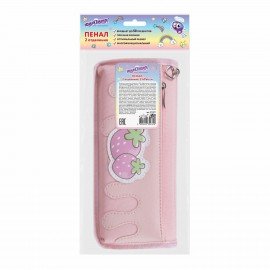 Пенал мягкий ЮНЛАНДИЯ, 2 отделения, полиэстер, "Strawberry shortcake", розовый, 21х9х6 см, 271577