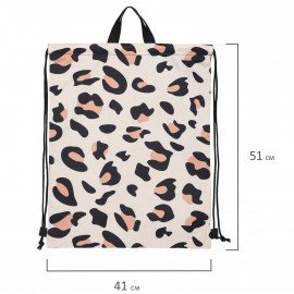 Мешок для обуви BRAUBERG большой удобный с ручкой, 51х41 см, "Wild spots", 271593