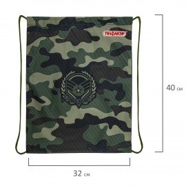 Мешок для обуви ПИФАГОР, 1 отделение, 40х32 см, "Military", 271599