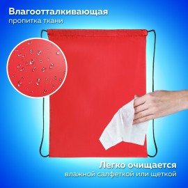 Мешок для обуви ПИФАГОР, 1 отделение, 40х32 см, красный, 271616