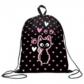 Мешок для обуви BRAUBERG KIDS, с петлей, 42х34 см, "Amazed cat", 271629