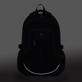 Рюкзак BRAUBERG HIGH SCHOOL универсальный, 3 отделения, "Выбор", черный/синий, 46х31х18 см, 271652