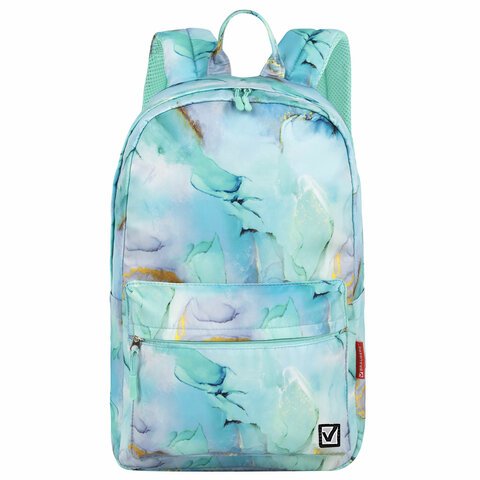 Рюкзак BRAUBERG DREAM универсальный с карманом для ноутбука, эргономичный, "Mint marble", 42х26х14 см, 271676