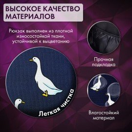 Рюкзак BRAUBERG POSITIVE универсальный, карман-антивор, "Ducks", 42х28х14 см, 271681