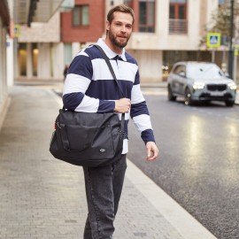 Сумка спортивная BRAUBERG MOVE, черная, 45x30x20 см, 271689