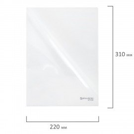 Папка-уголок жесткая А4, прозрачная, 0,15 мм, BRAUBERG EXTRA, 271701