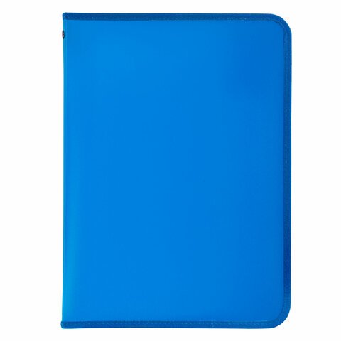 Папка для документов и тетрадей на молнии пластиковая BRAUBERG А4, 320х230 мм, синяя, 271715