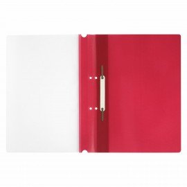 Скоросшиватель пластиковый с перфорацией STAFF, А4, 100/120 мкм, красный, 271718