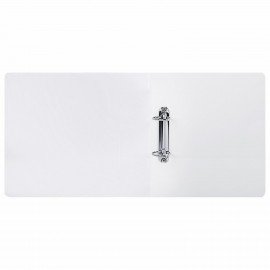 Папка ПАНОРАМА на 2 кольцах, ПРОЧНАЯ, картон/ПВХ, BRAUBERG "Office", БЕЛАЯ, 65 мм, до 400 листов, 271847