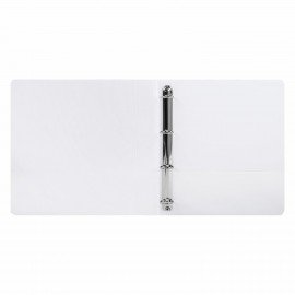 Папка ПАНОРАМА на 4 кольцах, ПРОЧНАЯ, картон/ПВХ, BRAUBERG "Office", БЕЛАЯ, 40 мм, до 250 листов, 271850