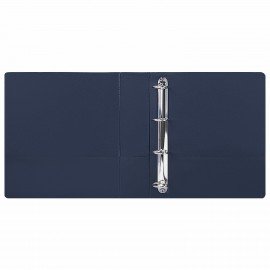 Папка ПАНОРАМА на 4 кольцах, ПРОЧНАЯ, картон/ПВХ, BRAUBERG "Office", СИНЯЯ, 75 мм, до 500 листов, 271854