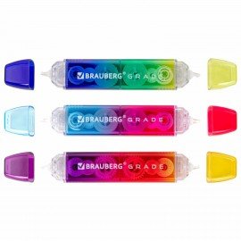 Корректирующая лента двусторонняя 5 мм x 10 м, КОМПЛЕКТ 3 штуки, BRAUBERG "Grade", блистер, 271942