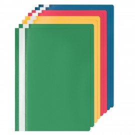 Папка-скоросшиватель, КОМПЛЕКТ 8 шт. (синие, зеленые, красные, желтые), ВЫГОДНАЯ УПАКОВКА, А4, STAFF, 271951
