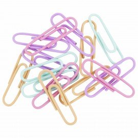 Скрепки BRAUBERG PASTEL, 28 мм, пастельные цвета, 100 шт., в пластиковой коробке, 271956