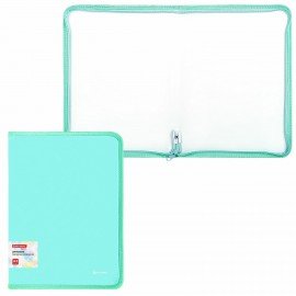 Папка объемная на молнии пластиковая BRAUBERG PASTEL, А4, 330х240 мм, 600 мкм, цвет мятный, 271973