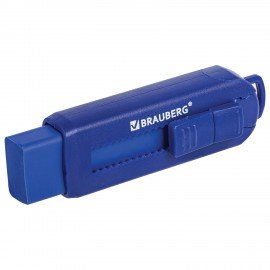 Ластик выдвижной BRAUBERG "Slider", 88х26х21 мм, синий, блистер, 271984