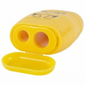 Точилка с ластиком 2 в 1 BRAUBERG KIDS "Зверушки", 2 отверстия, дизайн ассорти, 271989