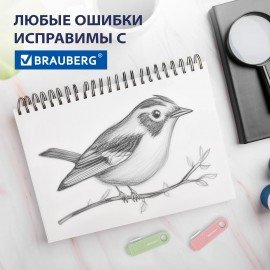 Ластики выдвижные BRAUBERG "Slider Mini", НАБОР 3 ШТУКИ, 68х12х8 мм, пастельные цвета, блистер, 271992