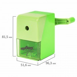 Точилка механическая ЮНЛАНДИЯ "Cosmos", для чернографитных и цветных карандашей, корпус зелёный, 272000