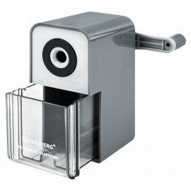 Точилка механическая BRAUBERG CLASSIC, для чернографитных и цветных карандашей, корпус светло-серый, 272002