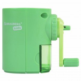 Точилка механическая BRAUBERG KIDS, для простых и цветных карандашей, корпус мятный, крепление к столу, 272003