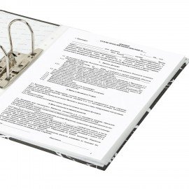 Папка-регистратор STAFF "Profit" с мраморным покрытием, 75 мм, черная, СЪЕМНЫЙ МЕХАНИЗМ, 272007