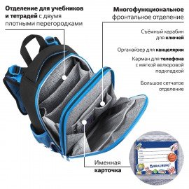 Ранец BRAUBERG PREMIUM, 2 отделения, с брелоком, "Night race", 3D-панель, 38х29х16 см, 272014