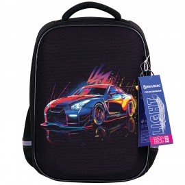 Ранец BRAUBERG LIGHT, 1 отделение, с брелоком, "Neon drift", 36х26х13 см, 272027