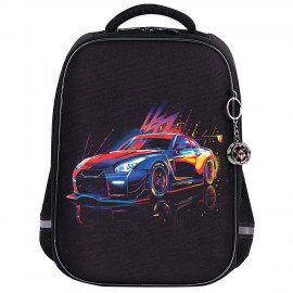Ранец BRAUBERG LIGHT, 1 отделение, с брелоком, "Neon drift", 36х26х13 см, 272027