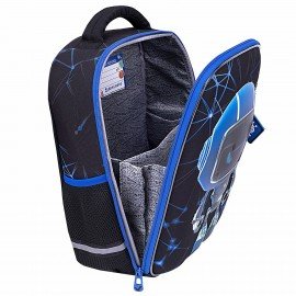 Ранец BRAUBERG LIGHT, 1 отделение, с брелоком, "Evil robot", 3D-панель, 36х26х13 см, 272028