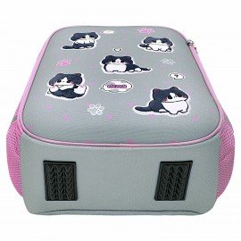 Ранец BRAUBERG LIGHT, 1 отделение, с брелоком, "Cat patches", плюшевые нашивки, 36х26х13 см, 272030