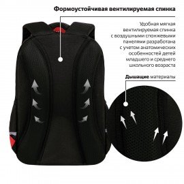 Рюкзак BRAUBERG MOTION, 2 отделения, 3 кармана, "Calm capy", СВЕТЯЩИЙСЯ, 41х28х17 см, 272032