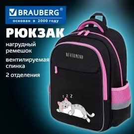 Рюкзак BRAUBERG FAVOUR, 2 отделения, 3 кармана, "Don't wake up", 40х29х15 см, 272058