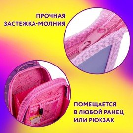 Папка для тетрадей ЮНЛАНДИЯ А4, 1 отделение, пластик, на молнии, "Anime hugs", 272138