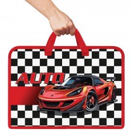 Папка на молнии с ручками ЮНЛАНДИЯ А4, 1 отделение, пластик, ширина 45 мм, Auto, 272150