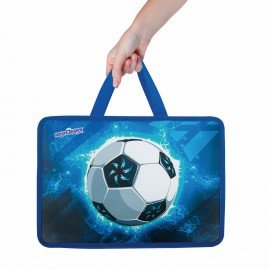 Папка на молнии с ручками ЮНЛАНДИЯ А4, 1 отделение, пластик, 80 мм, "Football", 272158