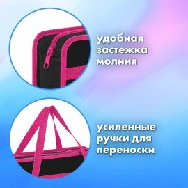 Папка на молнии с ручками BRAUBERG А4, 1 отделение, пластик, 80 мм, "Anime girl", 272162