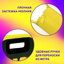 Папка-сумка ЮНЛАНДИЯ, 1 отделение, фетровые ручки, 34х30х11 см, No limit, 272206