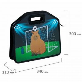 Папка-сумка ЮНЛАНДИЯ, 1 отделение, фетровые ручки, 34х30х11 см, Capyball, 272207