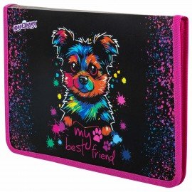 Папка для труда на молнии ЮНЛАНДИЯ А4, 1 отделение, откидная планка, органайзер, "True friend", 272221