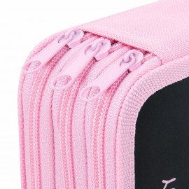 Пенал ПИФАГОР, 3 отделения, ламинированный картон, 19х11 см, "Lazy cat", 272252