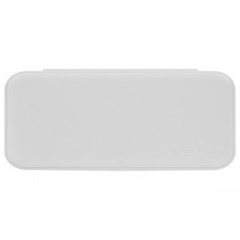 Пенал пластиковый BRAUBERG, серый, наклейки в комплекте, 21х9х3 см, 272273