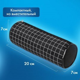 Пенал-косметичка BRAUBERG, Checkered, черный, 20х7х7см, 272298
