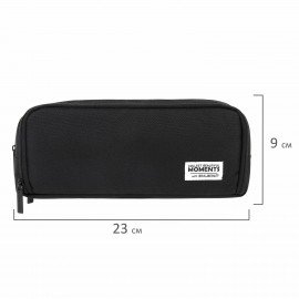 Пенал-органайзер BRAUBERG, 2 откидные планки, полиэстер, 23x9х7 см, "Total black", 272317