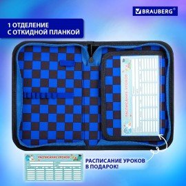 Пенал BRAUBERG, 1 отделение, 1 откидная планка, полиэстер, 21х14 см, "Super car", 272325