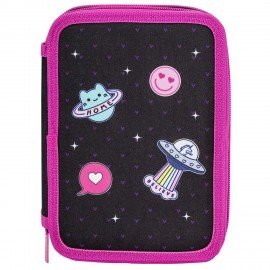 Пенал BRAUBERG, 3 отделения, полиэстер, 21х14 см, "Space sweets", 272332