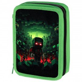 Пенал BRAUBERG, 3 отделения, полиэстер, 21х14 см, "Night warrior", 272333