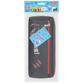 Пенал мягкий ЮНЛАНДИЯ, 2 отделения, полиэстер, "Roar", черный, 21х9х6 см, 272347