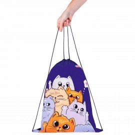 Мешок для обуви ПИФАГОР, 1 отделение, 42х34 см, "Cats greetings", 272382